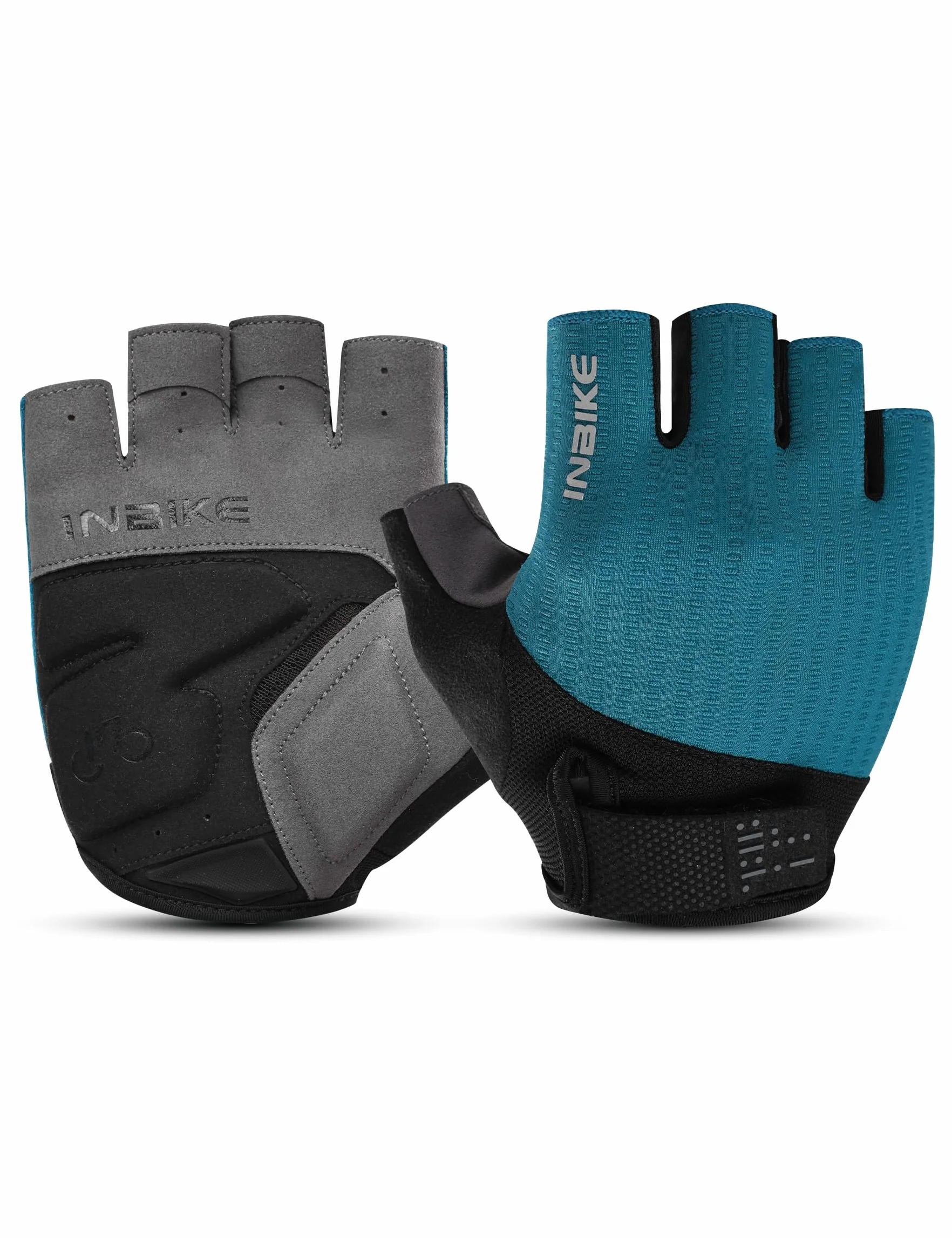 INBIKE Guantes de Ciclismo de los Hombres de Medio Dedo a Prueba de Golpes de Verano elástico Transpirable Reflectante IHC215