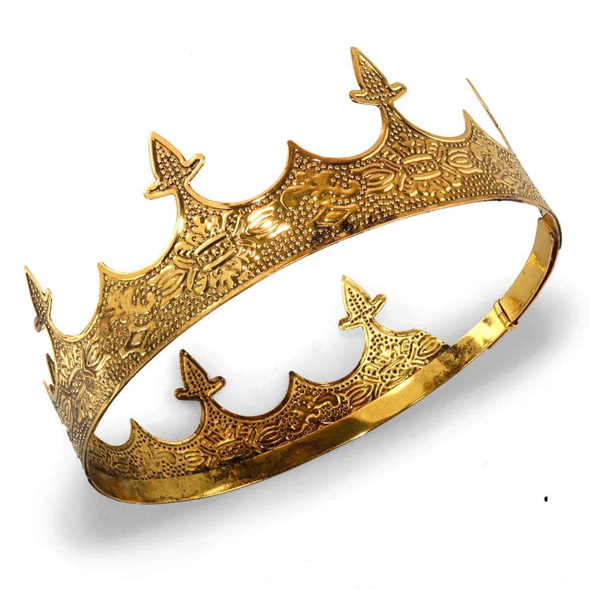 Tiara de corona real de joyería para cabello de rey, tiara grande de metal para hombres, disfraz de Halloween, M, Metal