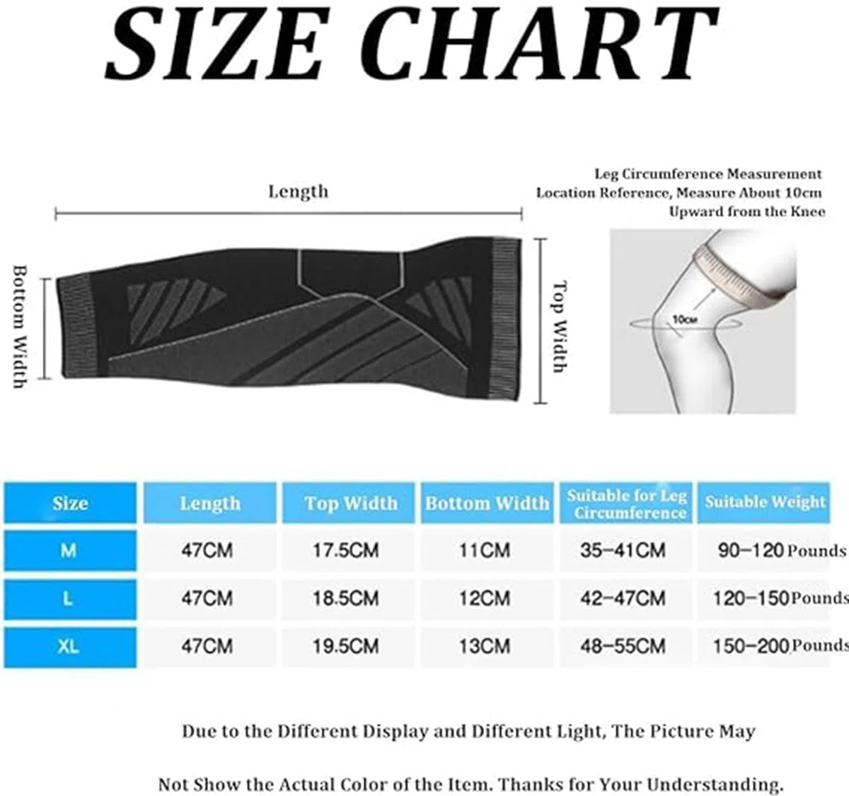 2024 Nueva compresión de Pierna Completa, Mangas de compresión para Rodillas y piernas, Rodillera Larga para aliviar el Dolor, Rodillera para Correr Unisex (1 Pair Black,L)