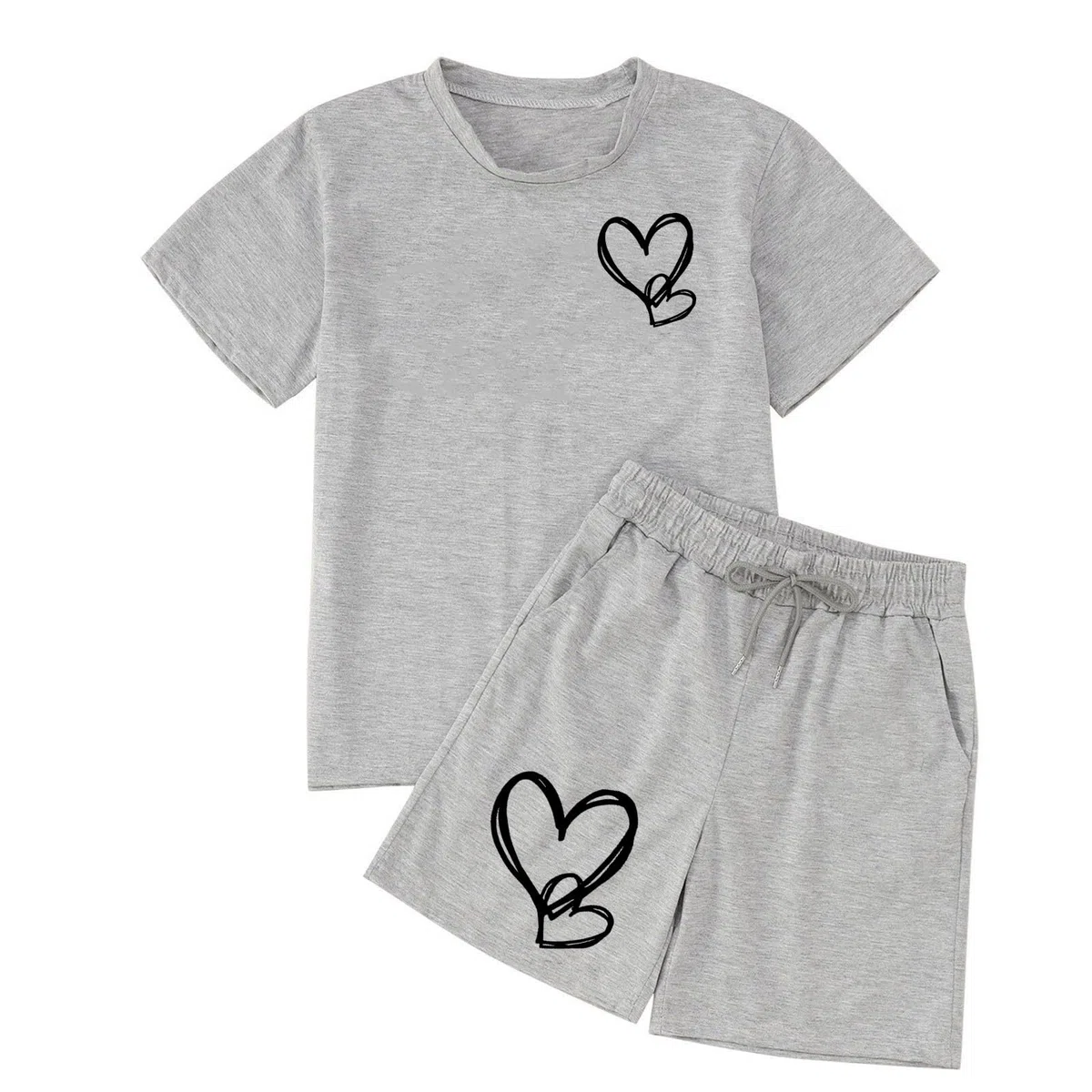 Conjunto de Primavera y Verano para niñas de 3 a 14 años, Camiseta Manga Corta y Pantalones Cortos Deportivos, Muy versátil.