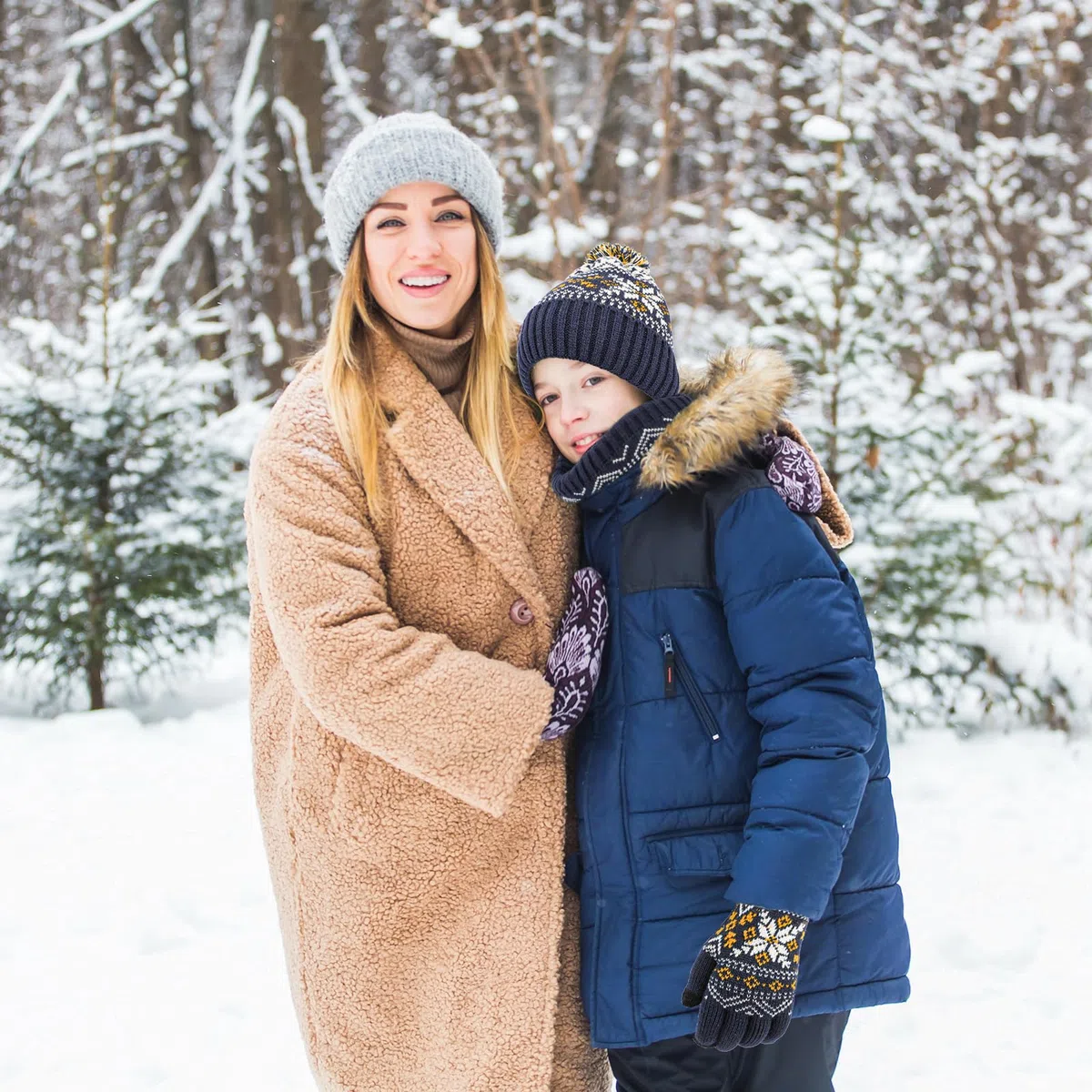 Conjunto de Guantes de Redecilla de Gorros de Invierno para Niños, Gorros de Punto Térmicos Suaves 3 en 1 Gruesos, Calentadores de Cuello Guantes Mágicos, Conjuntos de Accesorios para Niños y Niñas