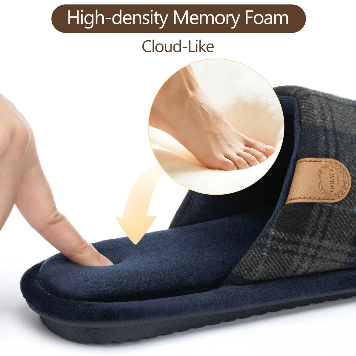 GOEWY zapatillas para hombre con espuma de memoria – dedos abiertos, respiratorio y antideslizante – Ideal para interiores y exteriores