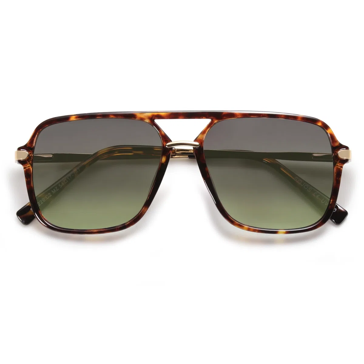 SOJOS Gafas de Sol Retro para Mujeres Hombres, Lentes de Policarbonato, Gafas de Sol Rectangulares de Moda Sombra años 90 SJ2229