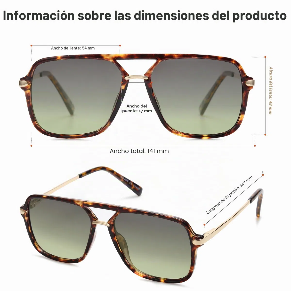 SOJOS Gafas de Sol Retro para Mujeres Hombres, Lentes de Policarbonato, Gafas de Sol Rectangulares de Moda Sombra años 90 SJ2229