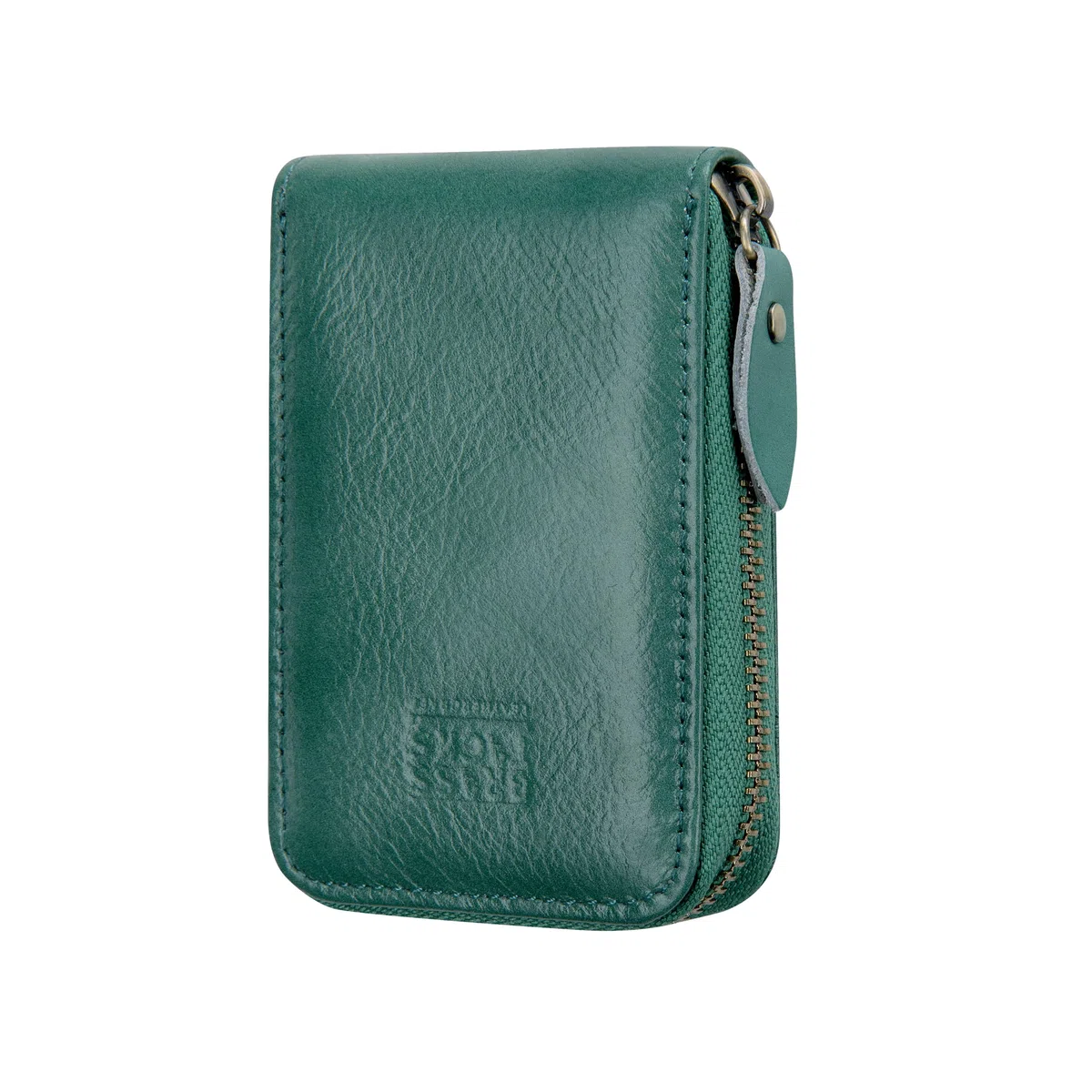 Tarjetero Hombre y Mujer Vertical Piel Genuina - Cartera Pequeña con Cremallera y Bloqueo RFID, Monedero Tarjetero con 13 Ranuras, Mini Billetera de Bolsillo Delantero