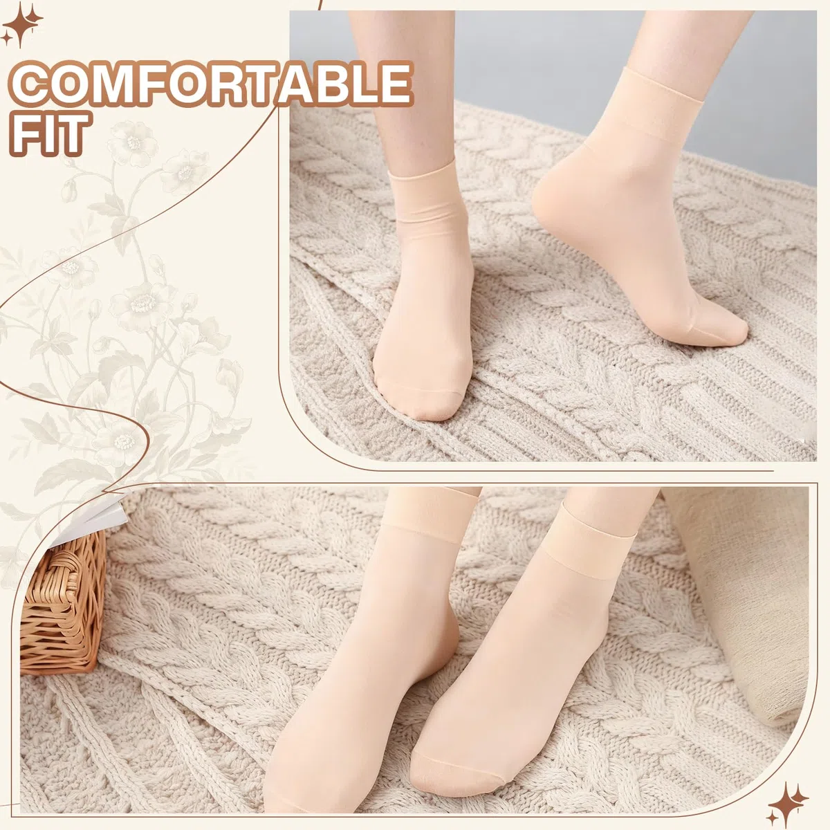 SPATUAMZ 3 pares de calcetines de ballet para niñas, sin costuras, suaves, transpirables, elásticos, para niños, para pies de 15,5 a 17 cm, jazz, yoga, gimnasia