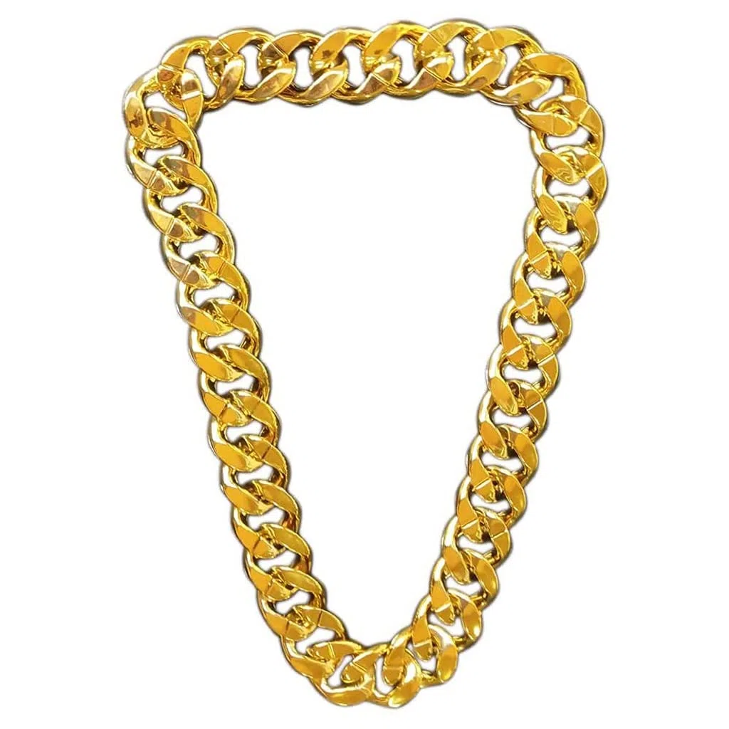 Cadena de plástico y Gruesa, Collar de Cadena exagerada de Oro Falso, Cadena Creativa para Accesorios de Disfraz de Rapero