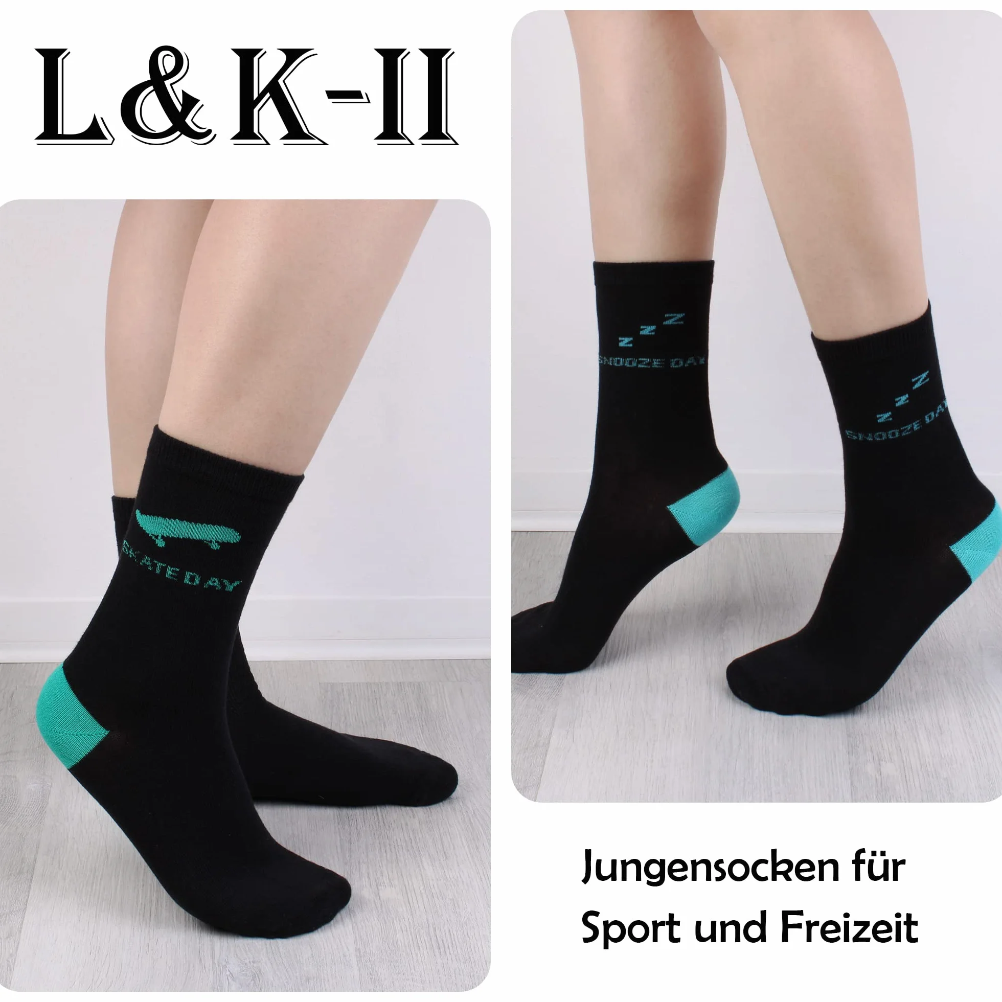 L & K-II 10 pares de calcetines de algodón de felpa con estampado lindo y colorido de otoño e invierno cálidos para niños 2816