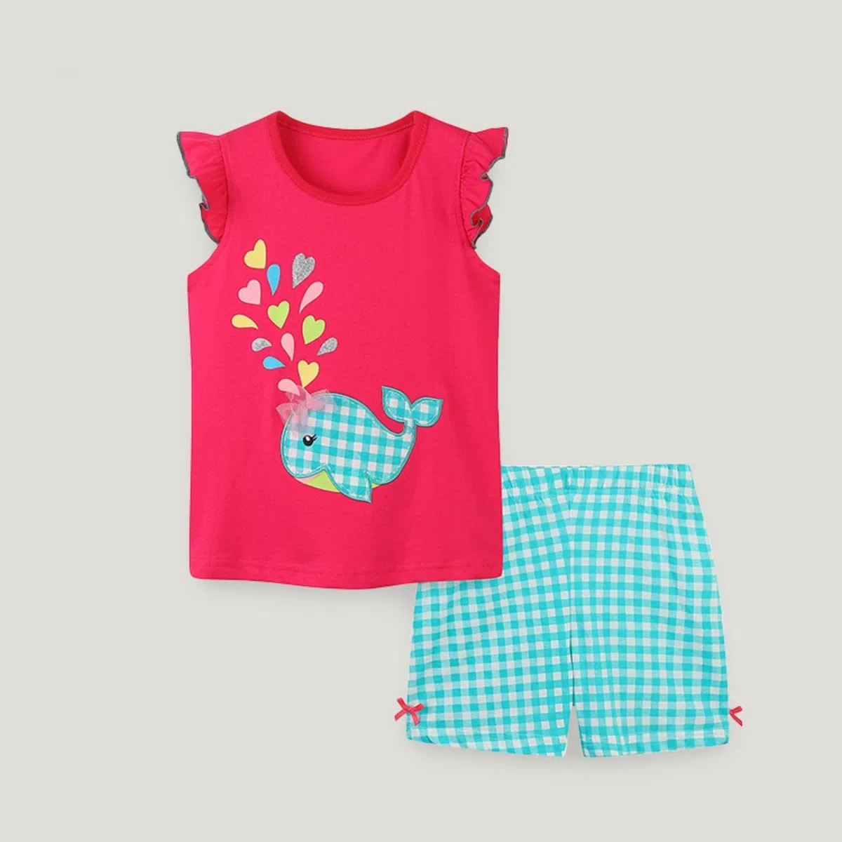 Camiseta para niña con pantalones cortos bonito traje deportivo sin mangas y sueltos Verano Conjunto de Chaleco Conjuntos Ropa Niñas 1 Top Pantalón Niños 1-6 Años