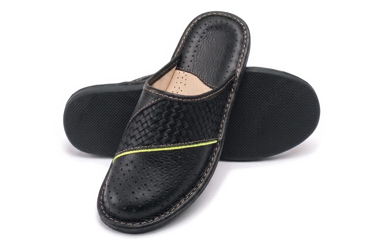 ESTRO Zapatillas De Casa De Hombre Pantuflas Casa Hombre Piel Genuina M66