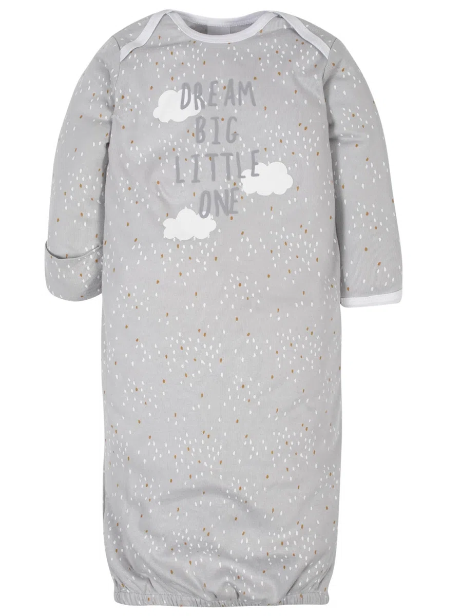 Gerber Baby Boy and Girls 4-Pack Sleeper Gown Bata para Dormir bebés niñas (Pack de 4)