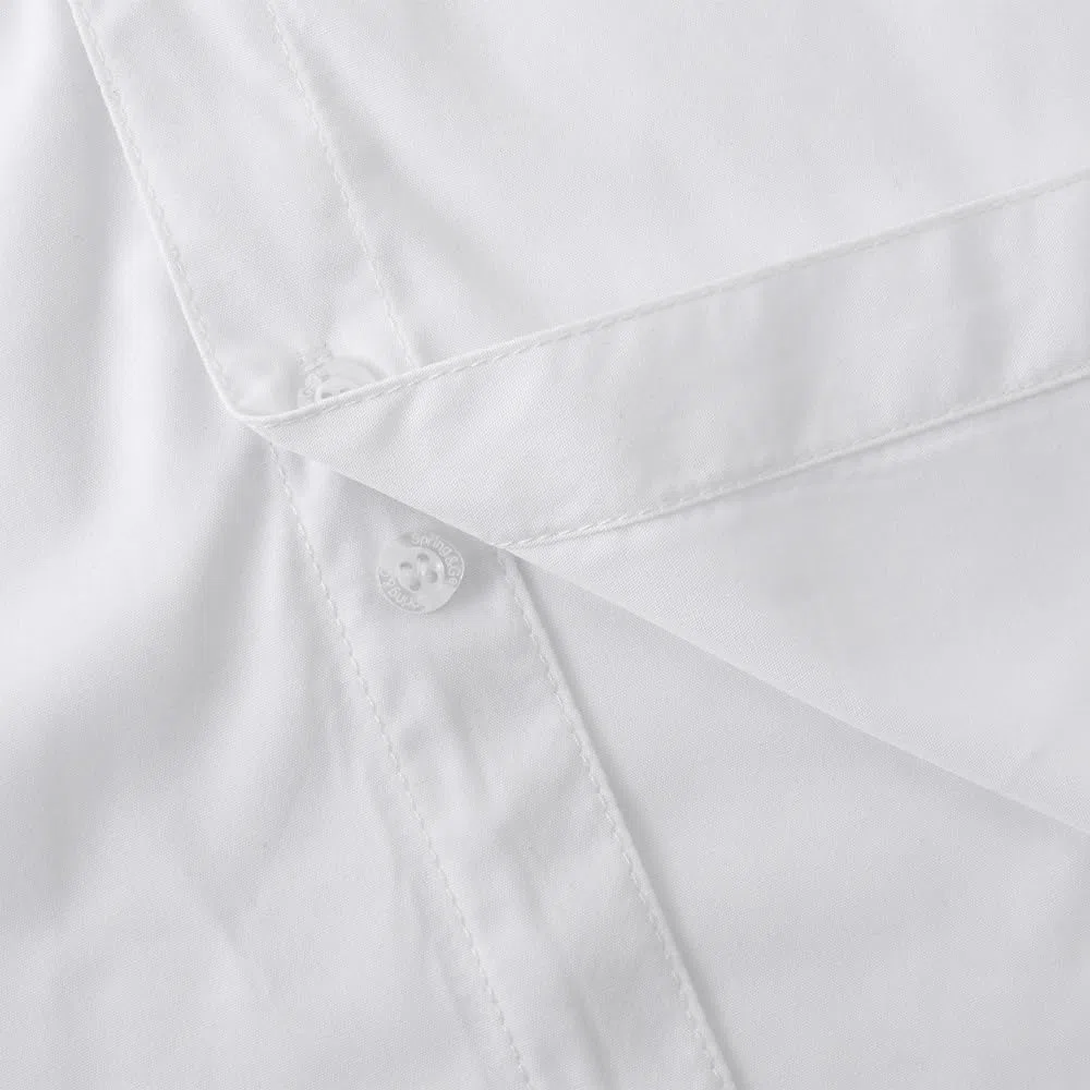 Spring&Gege Camisas de manga corta para niños Uniforme formal de popelín sólido