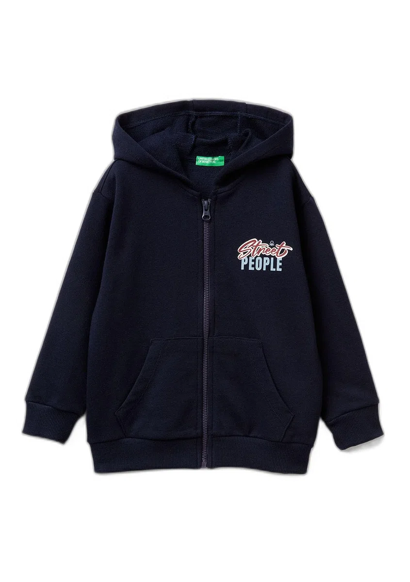 United Colors of Benetton Giacca C/CAPP M/L 3j68g503y Sudadera con Capucha, Turquesa, 4 años Niños y Adolescentes