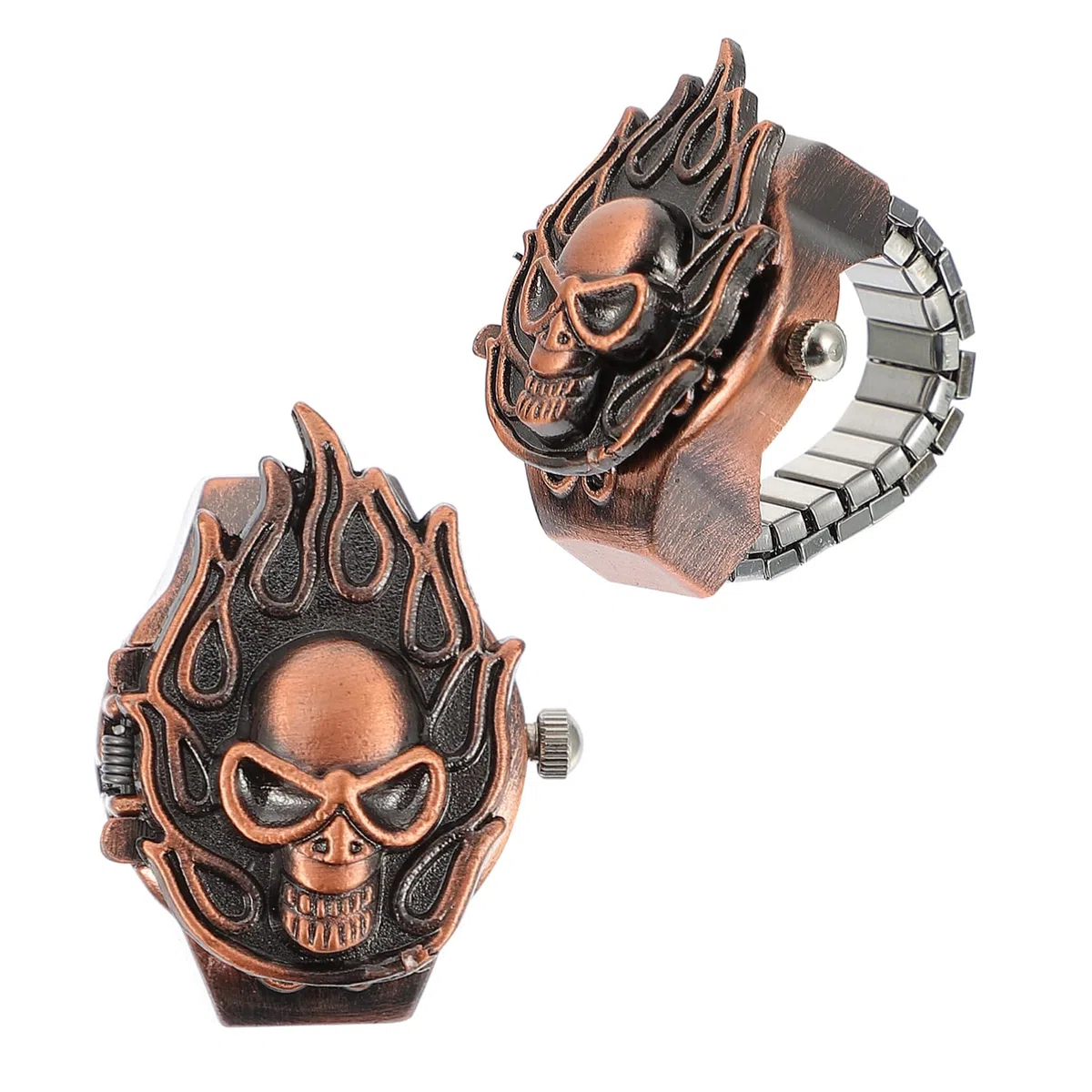 minkissy Anillo Electrónico Retro con Tapa Deslizante para Hombres y Mujeres Punk y Color para Decoración