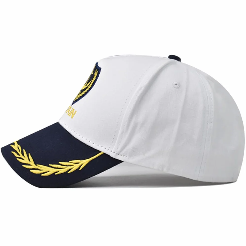 Anchor - Gorra de capitán bordada, gorra de béisbol ajustable para yate náutico, azul marino, marinero, camionero