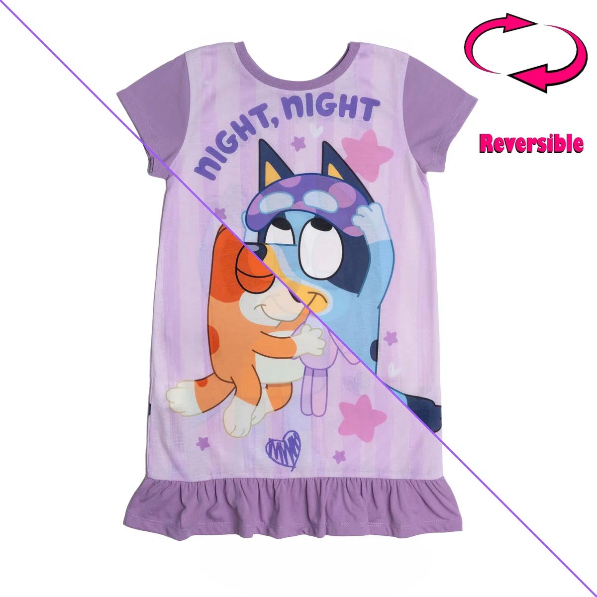 Bluey Camisón reversible y Bingo para niñas