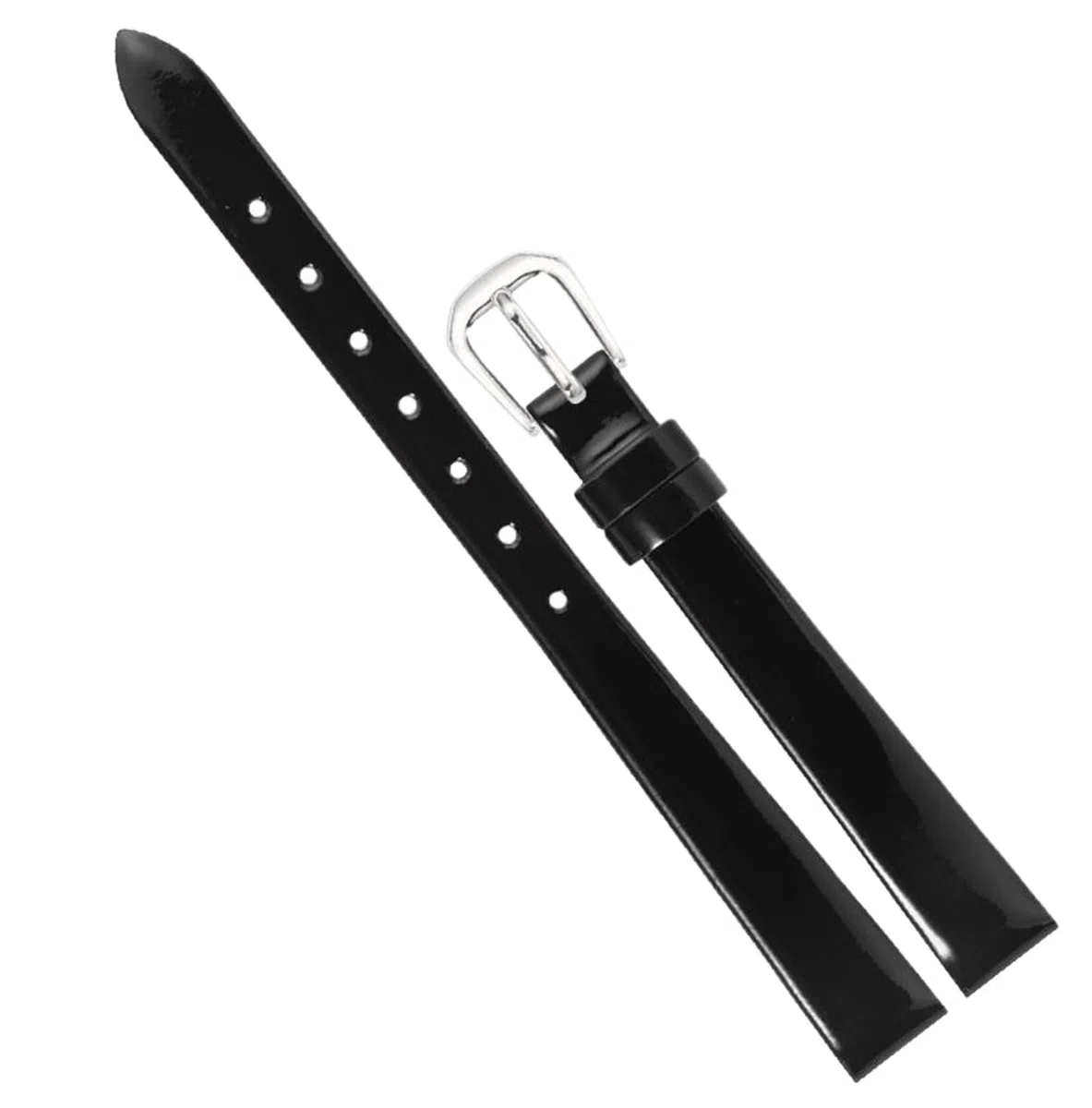 Correa de reloj fina para mujer, piel auténtica, delgada, tamaño pequeño, 6-18mm, con hebilla plateada