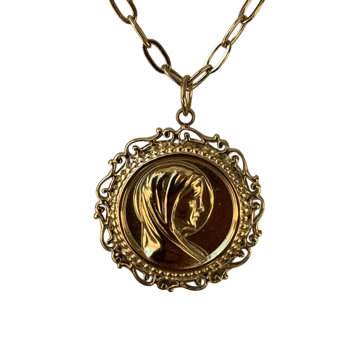 Collar-gargantilla Virgen María. Cadena y medalla de acero inoxidable. Ideal para llevar todos los días. Regalo para cualquier ocasión.