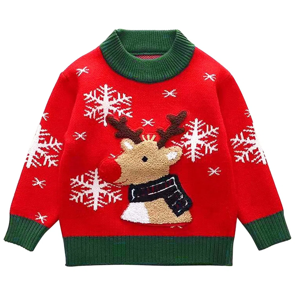 Suéter tamaño niño niño niño Navidad niños niñas invierno manga larga dibujos animados ciervo suéter de punto suéter cálido para niños ropa martillado