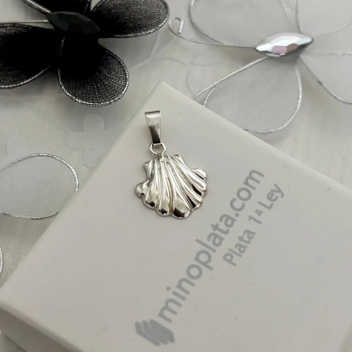 Colgante Concha de Santiago Apóstol, Plata de Ley 925, Unisex, 15x15mm