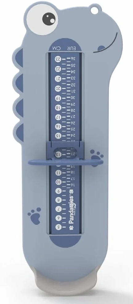 Pedímetro para bebés y niños - Tallas 0 a 35 - Medidor de pies para determinar la talla de bebés y niños Pedímetro para bebés (azul)