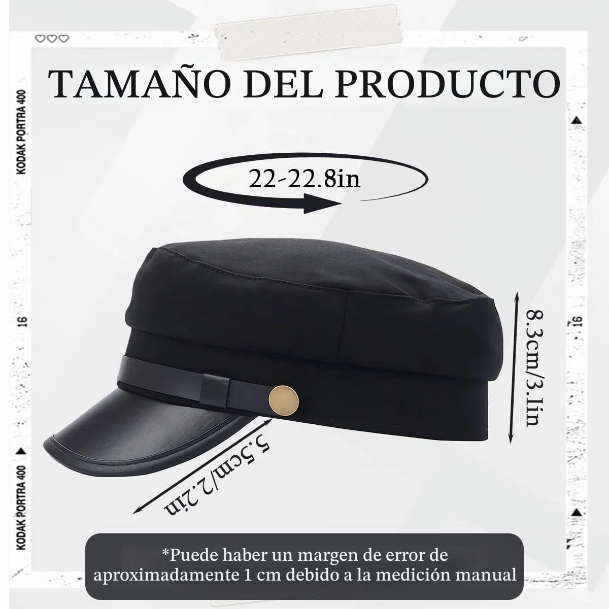 sombrero de pescador clásico británico unisex con parte superior plana, sombrero de chófer, gorra de disfraz, para hombres y mujeres (negro)