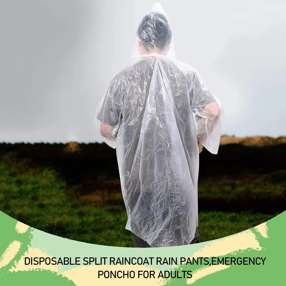 6 Piezas Chubasquero Transparente Desechables,Poncho Impermeable,Chubasqueros Impermeable con Capucha y Mangas,Plegable Poncho Emergencia Impermeable,para Viajes, Picnic, Deportes