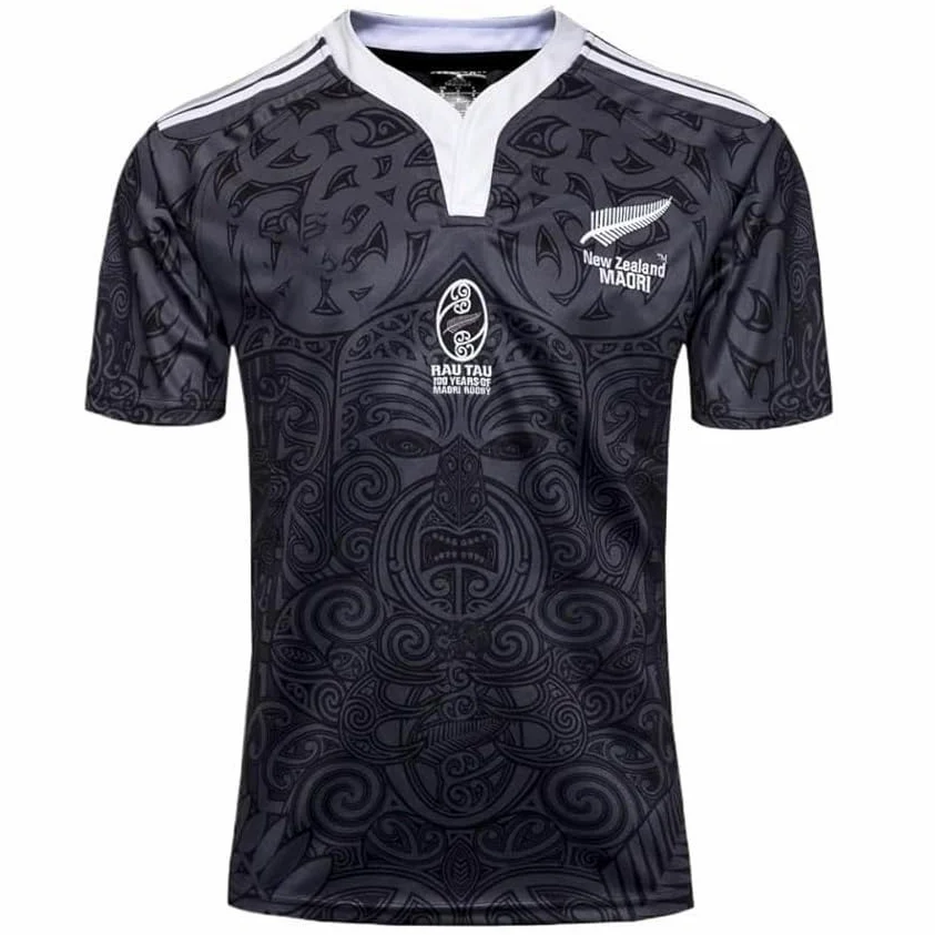 Camiseta de Rugby, Camiseta de Rugby maorí de Nueva Zelanda del 100 Aniversario, Camiseta de fútbol(XL)