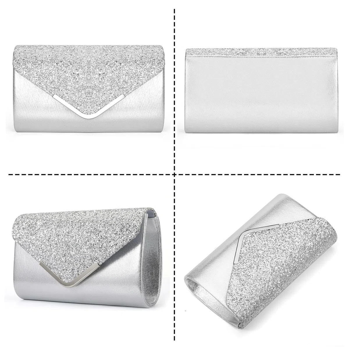 Bolso de Mano de Mujer con Cadena Elegante, Bolsos Clutch Fiesta de Noche Brillante con Cadena, Citas Románticas y Eventos de Noche, para Boda, Fiesta, Cóctel, Graduación, Vacaciones