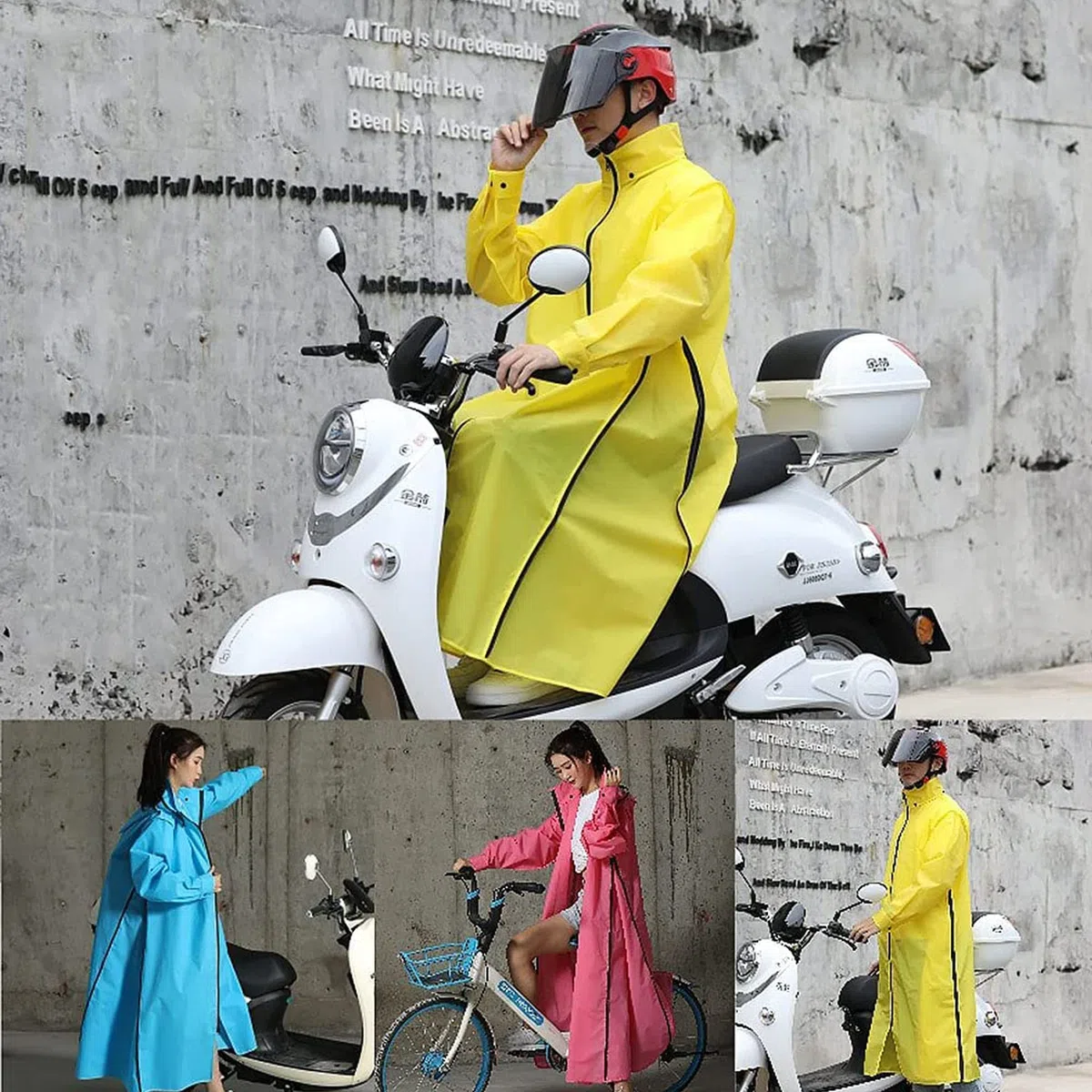 Poncho de Lluvia Larga con Capucha Adultos Mujer Hombre EVA Capa de Lluvia Ligero Reutilizable Impermeable Chaqueta de Lluvia para Acampar Senderismo Ciclismo Motociclismo