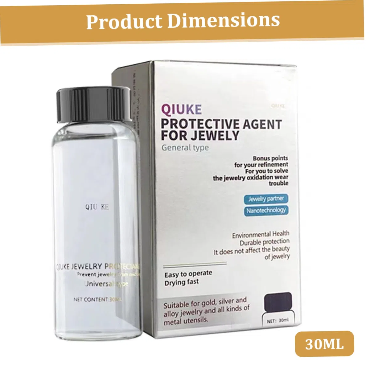 Recubrimiento de joyas, recubrimiento protector de joyas, sellador de pulido protector transparente para proteger y proteger el metal y la piedra del empañado, el desgaste la prevención, kit de