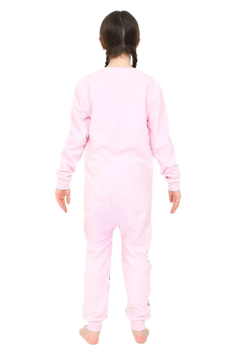 Disney Pijama de forro polar rosa Lilo and Stitch & Angel para niñas, todo en uno