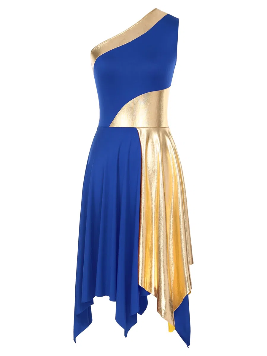 ranrann Vestido de Danza Ballet para Mujer Irregular Vestido Largo de Baile Lírica Contemporánea Traje Baile de Salón Latino Tango Dancewear