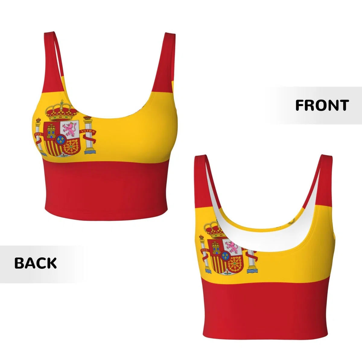 PHAYAH Chaleco Mujer Bandera España Sudadero Shapewear Tank Top Entrenamiento Pérdida de Peso Fitness Gimnasio Sauna