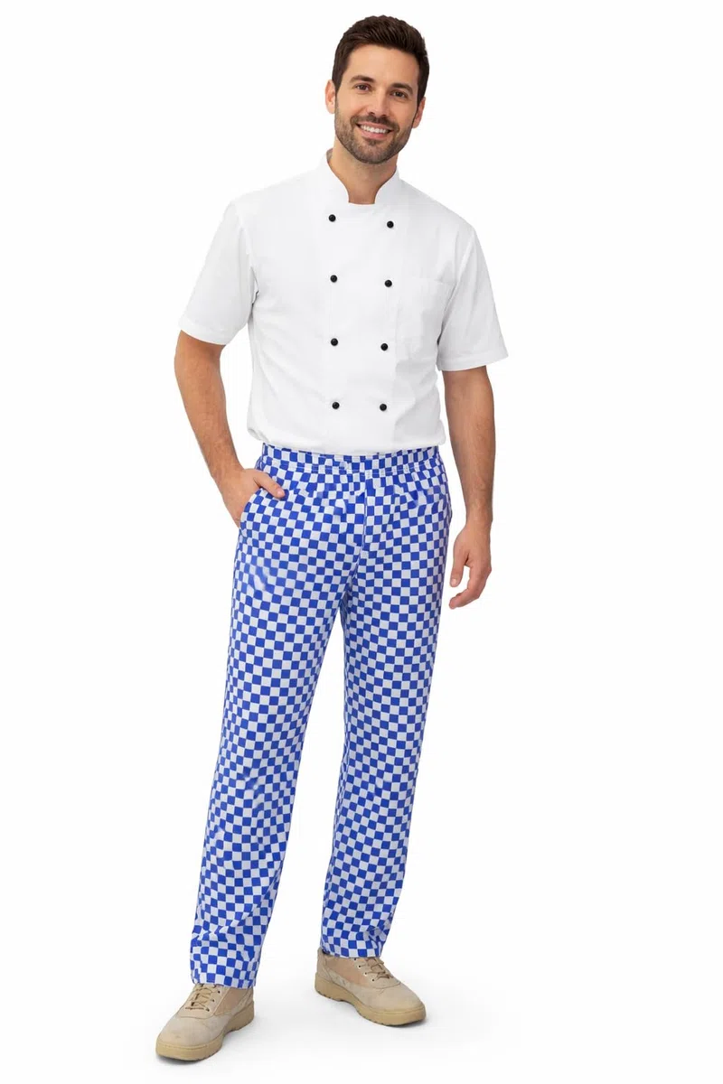 IBEX Pantalones de chef para hombre y mujer, pantalones de chef unisex con cordón, pantalones de cocina profesionales ligeros de polialgodón (XS - 5XL)