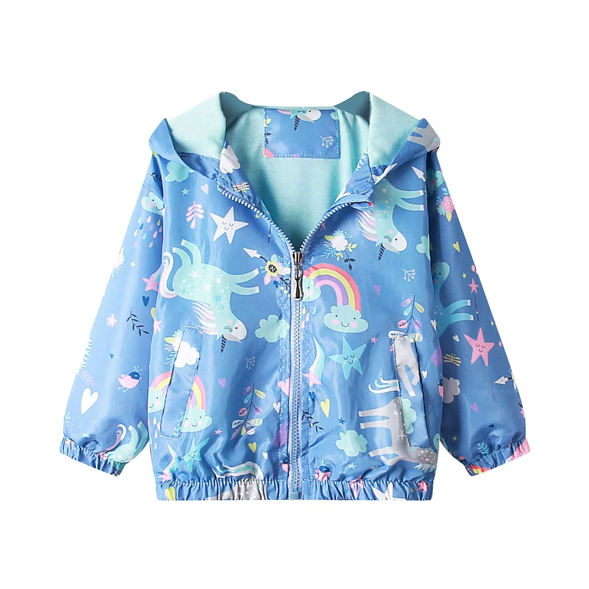 Chaquetas Niñas Cazadora Capucha Abrigos Impermeables Casual Ligero Fino Manga Larga A Prueba de Viento Cortavientos con Cremallera Primavera Otoño Sudadera Chica 1-7 Años