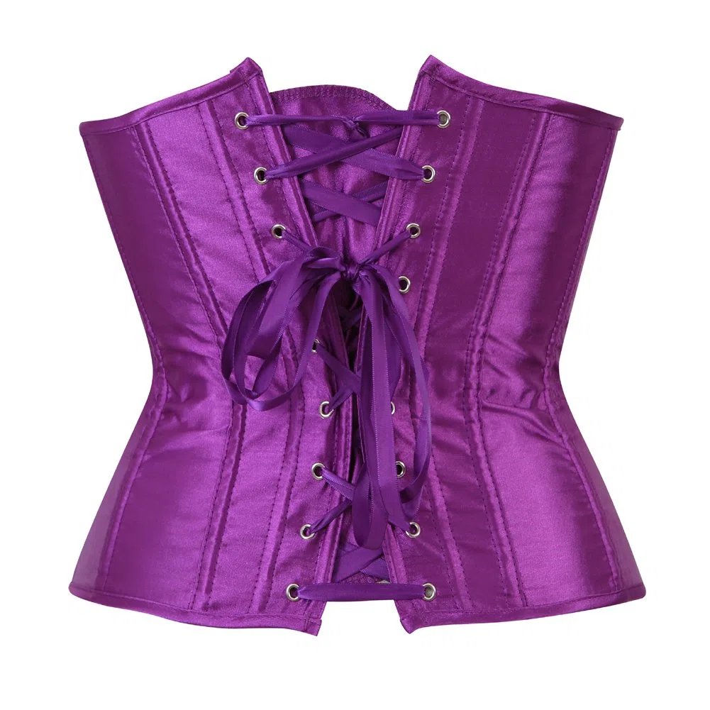 Grebrafan Satén Corset Bajo Pecho Clasico Corsé Underbust Gótico Talla Grande