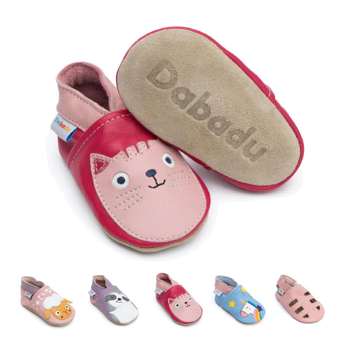 Dabadu Zapatitos Bebe en Cuero con Suela Blanda - Calzado Bebe - Patucos Bebés - Zapatos Primeros Pasos