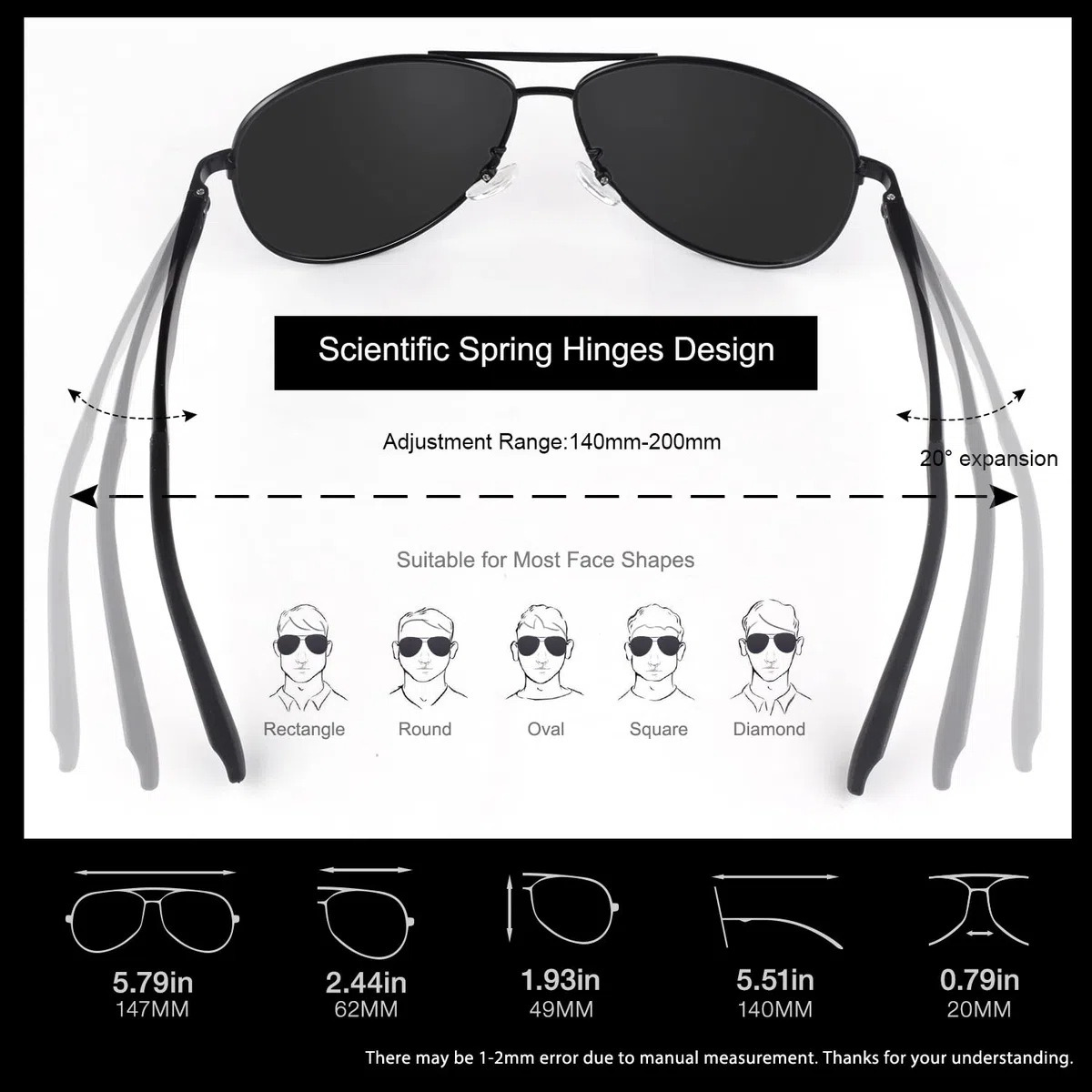 GQUEEN Gafas de Sol Hombre Mujer Polarizadas Piloto Protección UV Retro Al-Mg Metal UV400