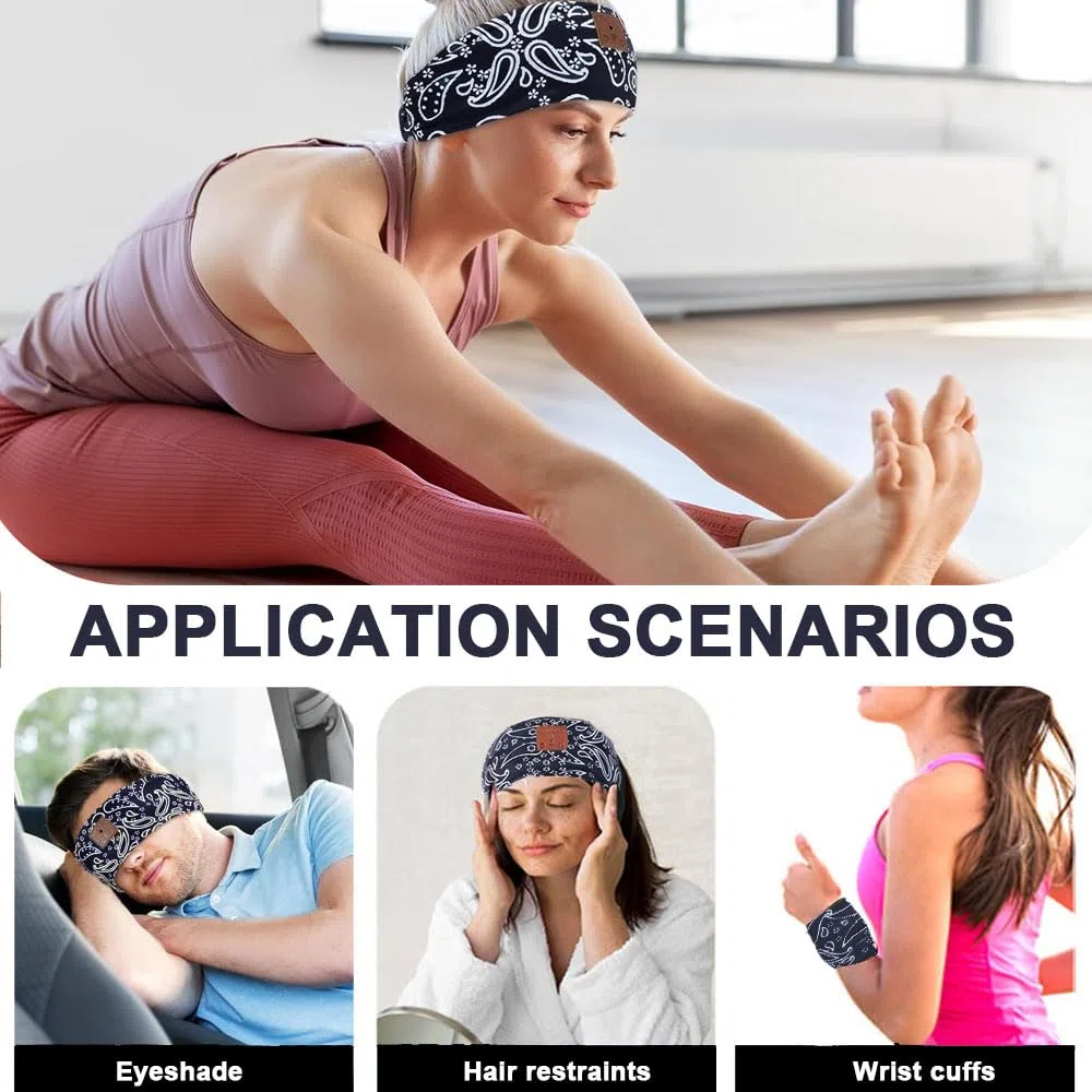 Auriculares para Dormir, Casco Diadema Dormir con Cancelación Ruido/Estéreo Altavoces, Bluetooth Cinta Band Auriculares Regalo Original para Hombre Mujer, Sleep Headphone para Deportes Viajes