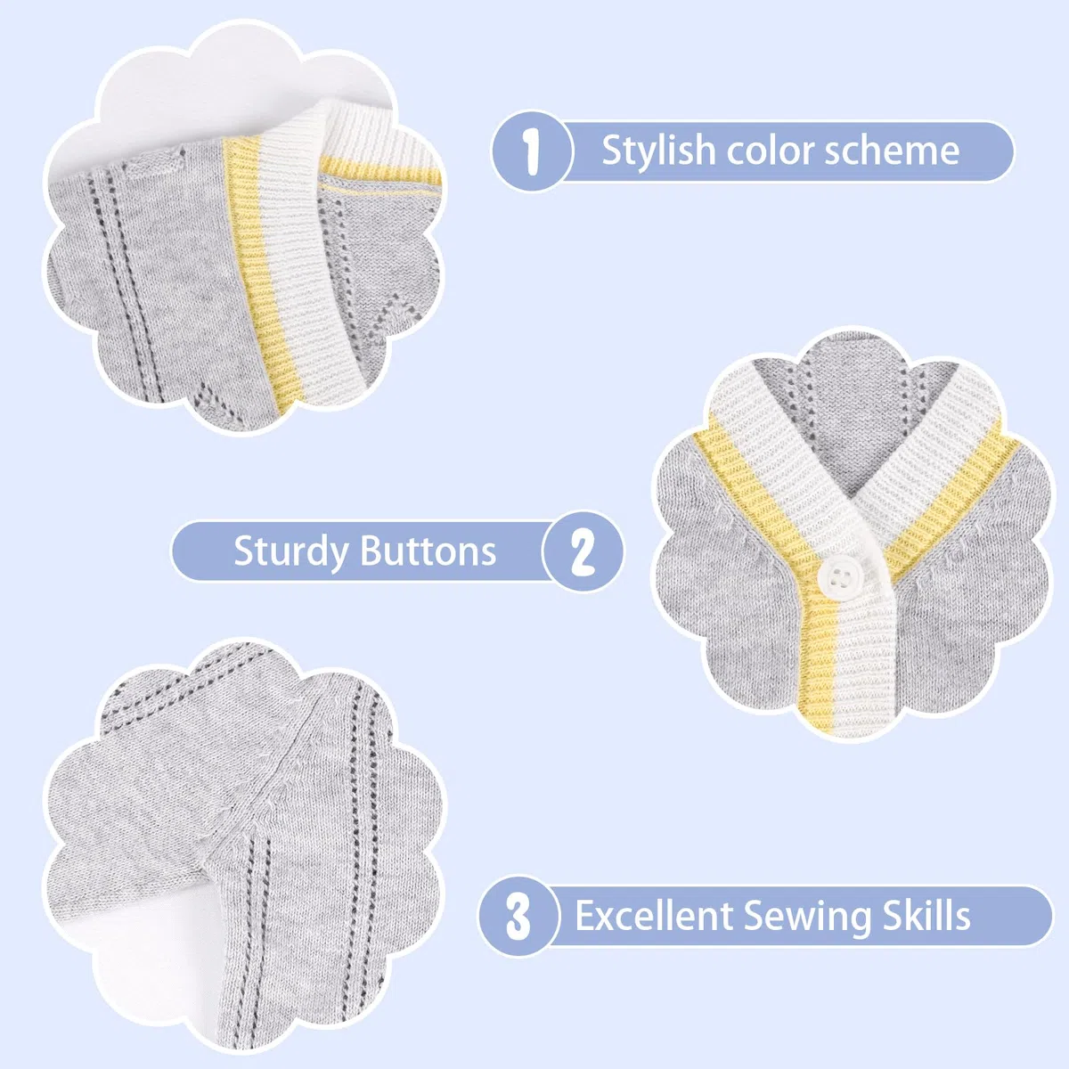 Suéter Tipo cárdigan de algodón de Manga Larga con Cuello en V para niños pequeños, Chaqueta de Punto con Botones, Ropa Exterior para otoño e Invierno