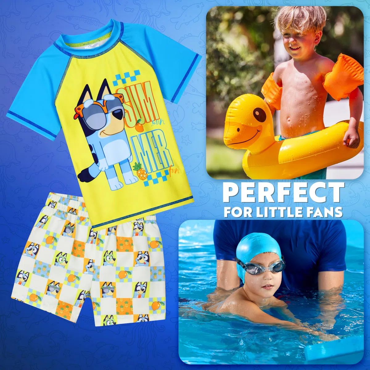 Bluey Conjunto de Baño Niño Bañador 2 Piezas con Bañador Corto y Chaleco Antisarpullidos Regalo