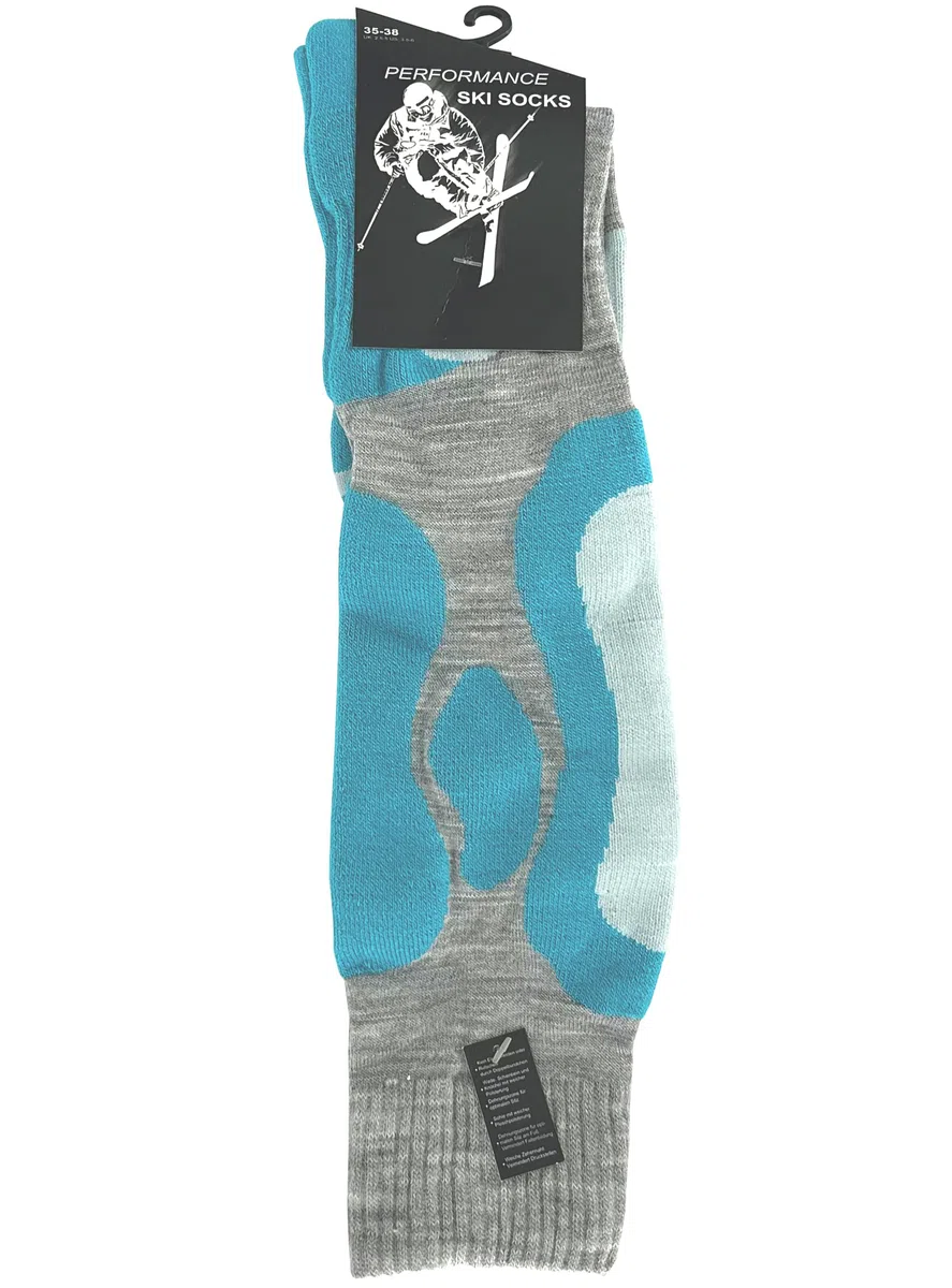 Cotton Prime Calcetines de esquí para hombre y mujer – Calcetines cálidos de esquí calcetines térmicos de invierno con acolchado, hasta la rodilla, calcetines de esquí para invierno, snowboard