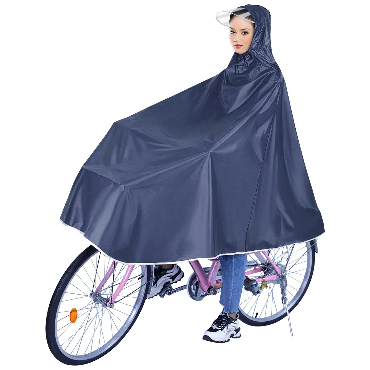 Nizirioo Poncho de lluvia impermeable Ciclismo Poncho de lluvia con capucha, compacto capa de lluvia para hombre y mujer, portátil ligero para bicicletas y bicicletas de montaña