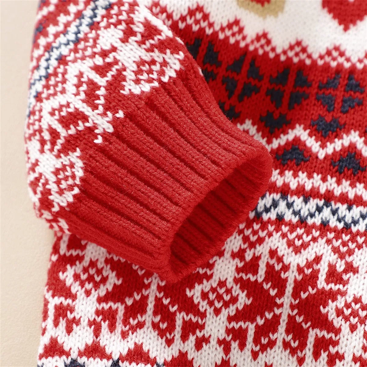 Jersey Navidad Niño Bebe Niña Reno, Jersey Navideño Niño, Suéter Sudadera de Punto de Manga Larga de Navidad de Invierno Rojo Ropa Bebe con Botones