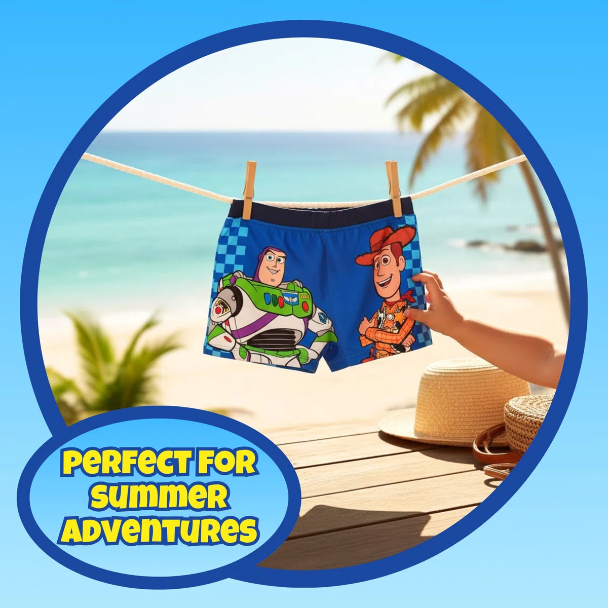 Disney Pixar Toy Story Bañador para Niño, Woody Buzz Lightyear Shorts de Baño Boxer, Bañador de Natación Infantil, Tallas 3 a 8 Años