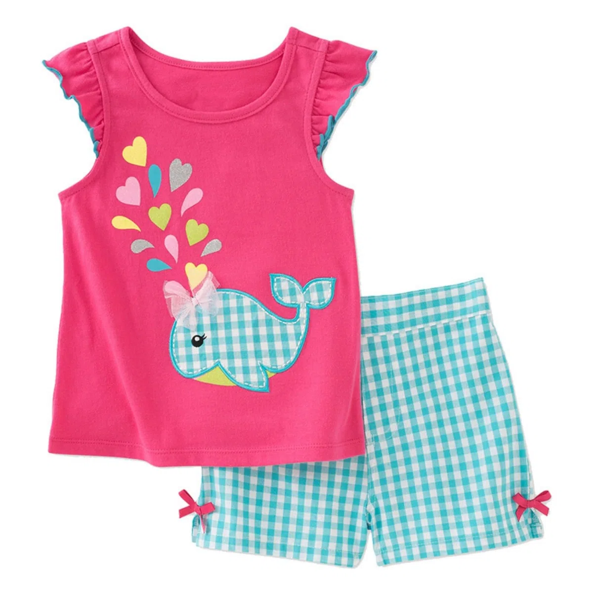 Camiseta para niña con pantalones cortos bonito traje deportivo sin mangas y sueltos Verano Conjunto de Chaleco Conjuntos Ropa Niñas 1 Top Pantalón Niños 1-6 Años