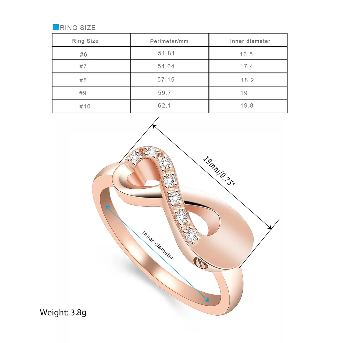 Anillo de cremación de amor infinito para cenizas de acero inoxidable para mantener las cenizas amadas Keepsake Fingerring Urne Medallón Memorial Joyería para Mujeres