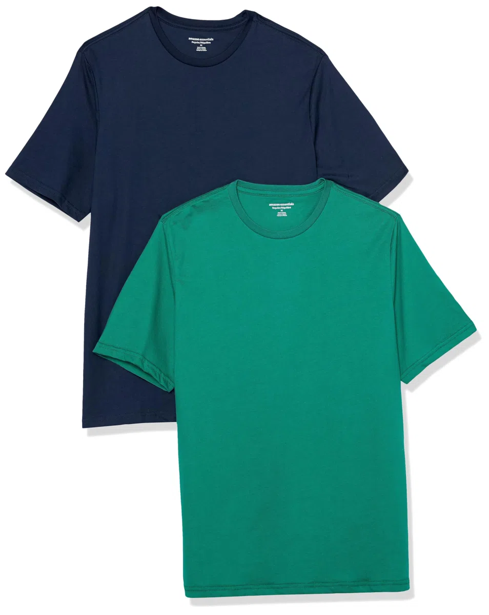 Amazon Essentials Hombre Camiseta de Cuello Redondo de Algodón Manga Corta Corte Clásico