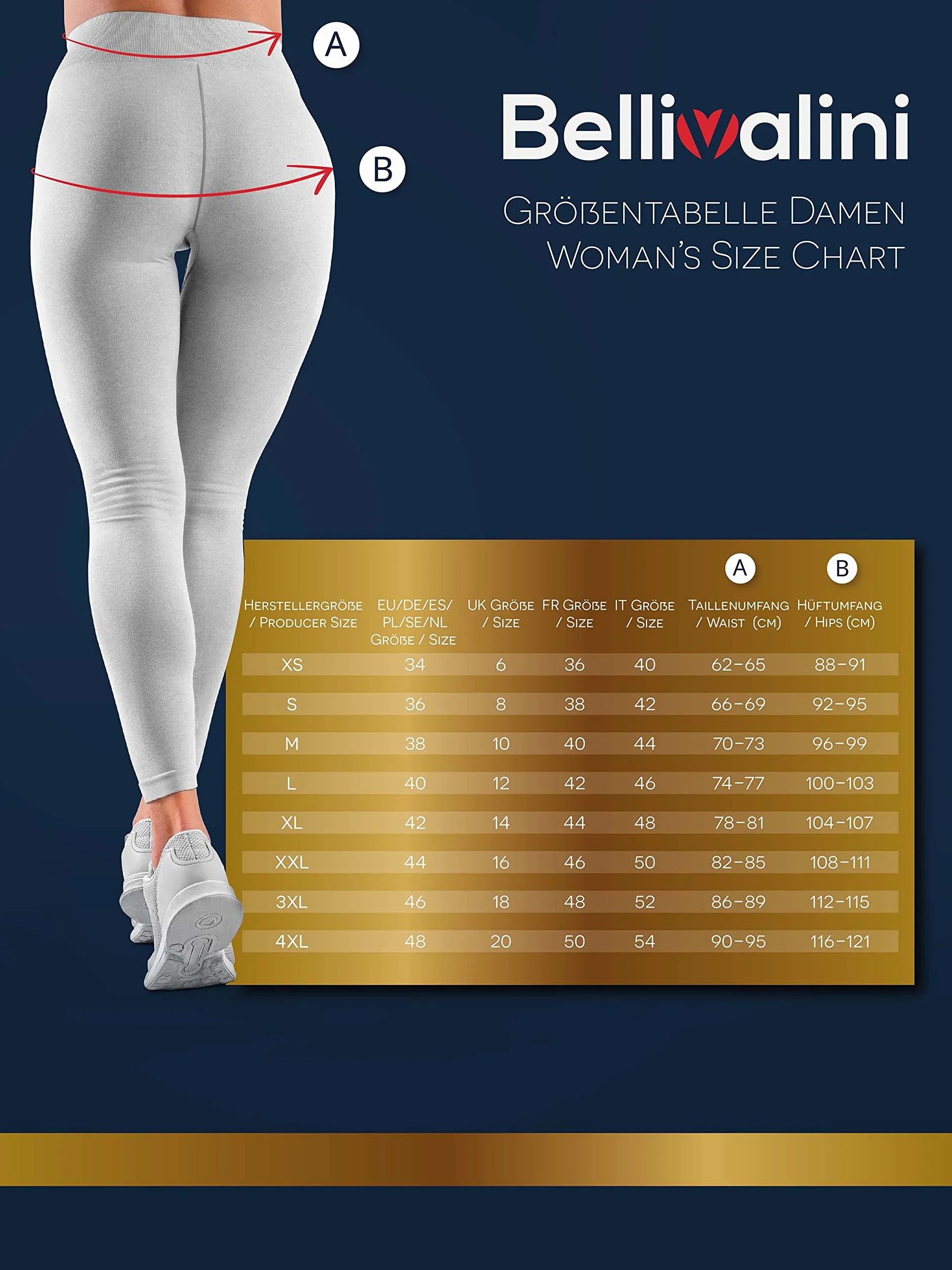 Bellivalini Leggins Mallas Deportivas Largas en Viscosa Mujer BLV50-147